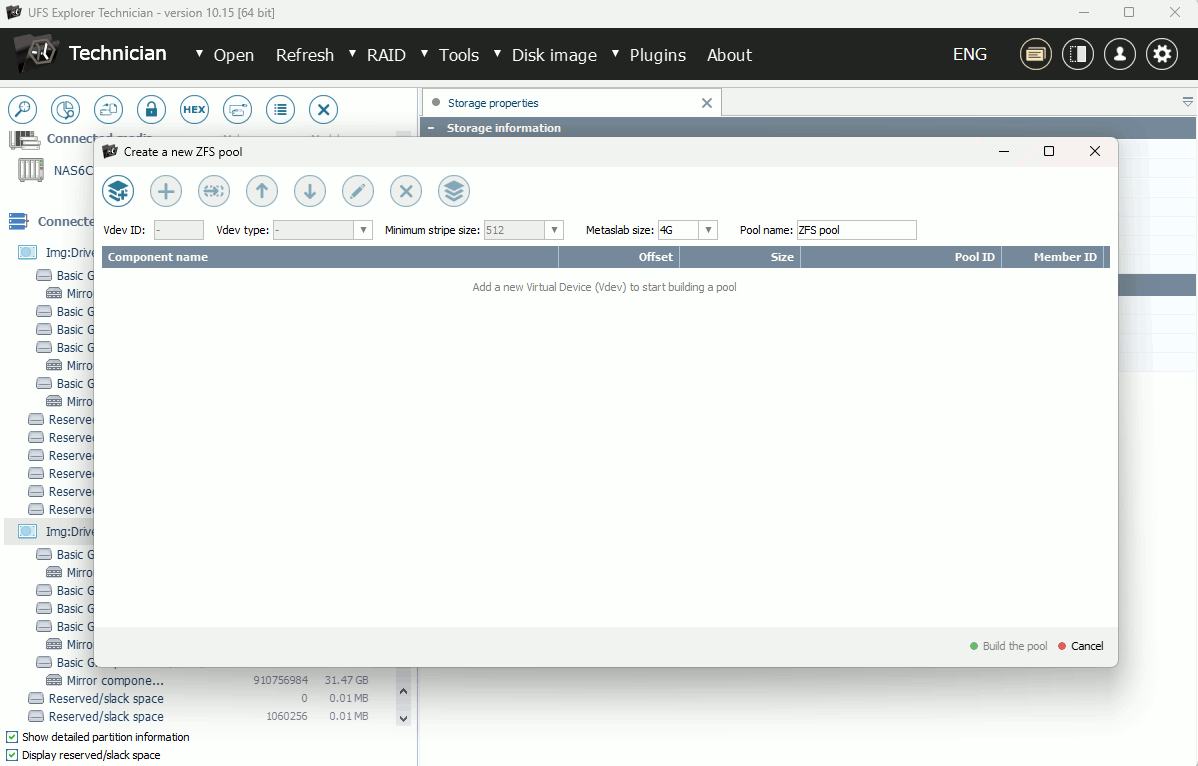 new ZFS pool